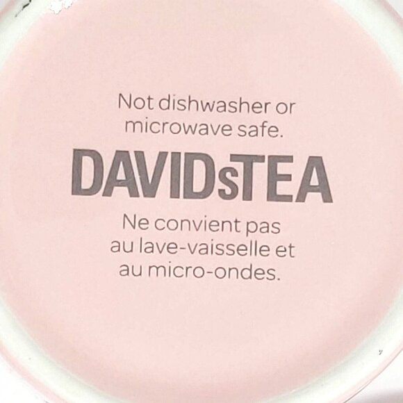 Davids Tea The Perfect Mug Cool Pink Starry Tree with Lid 12 oz White and Gold - Picture 9 of 9